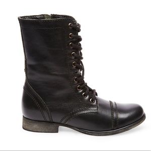 Steve Madden Black Leather Combat Boots